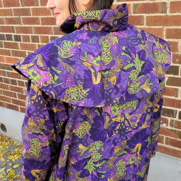 1990s violet floral fall jacket - Picture 6 of 7